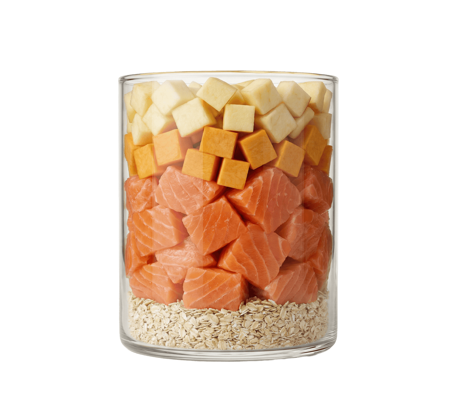 Lachs mit Kürbis, Haferkleie und Apfel